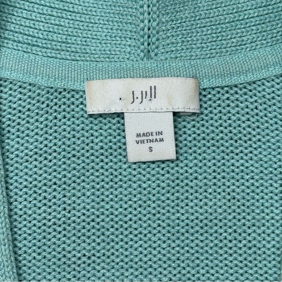 J. Jill Mint Green Cardigan Sweater V-Neck Knit - Picture 3 of 11